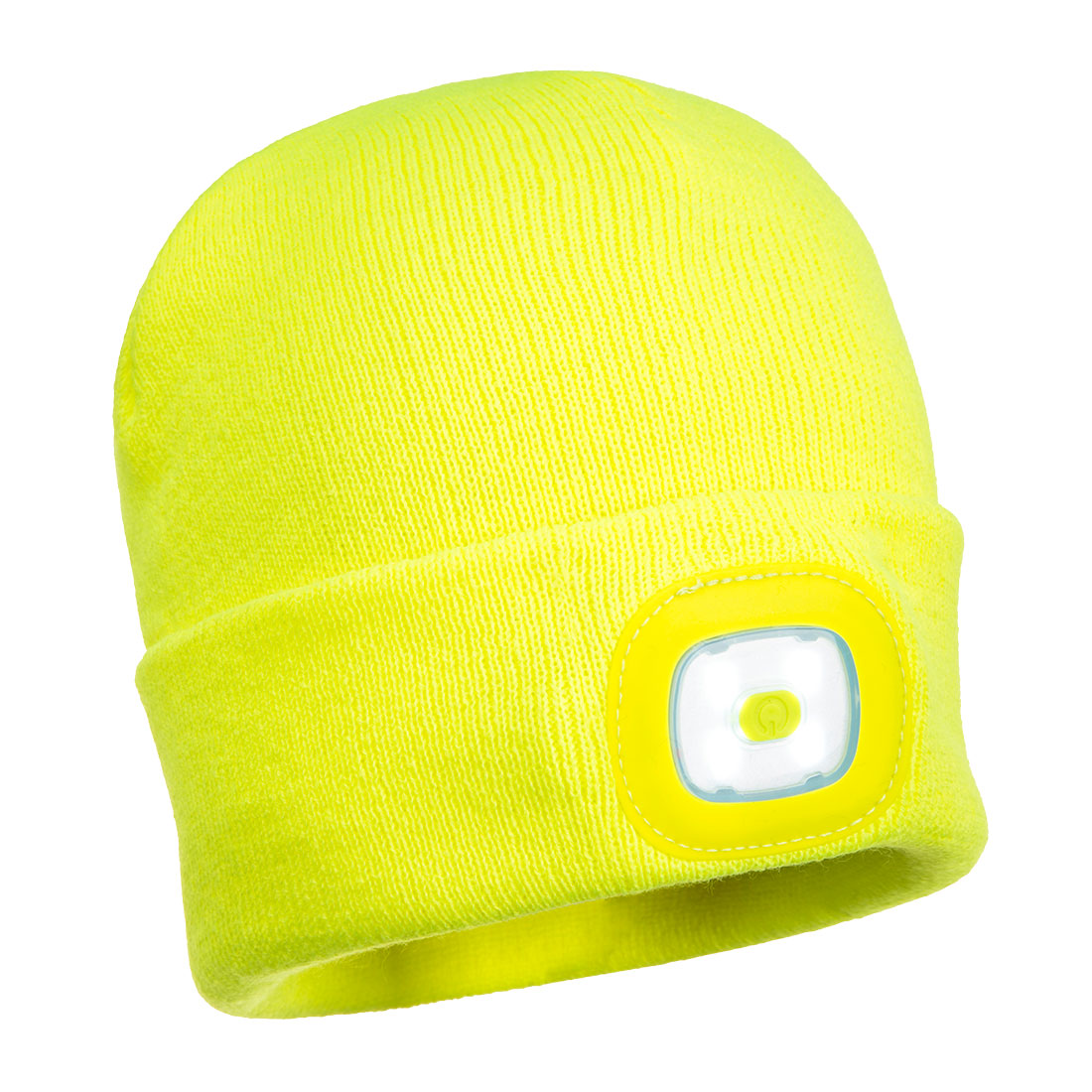 B027 Portwest® USB Rechargeable LED Junior Beanie Head Light - Hi-Viz Yellow